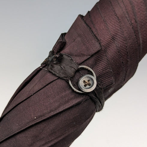 British Antique Women's Umbrella Gold Plated Clutch Handle 91cm